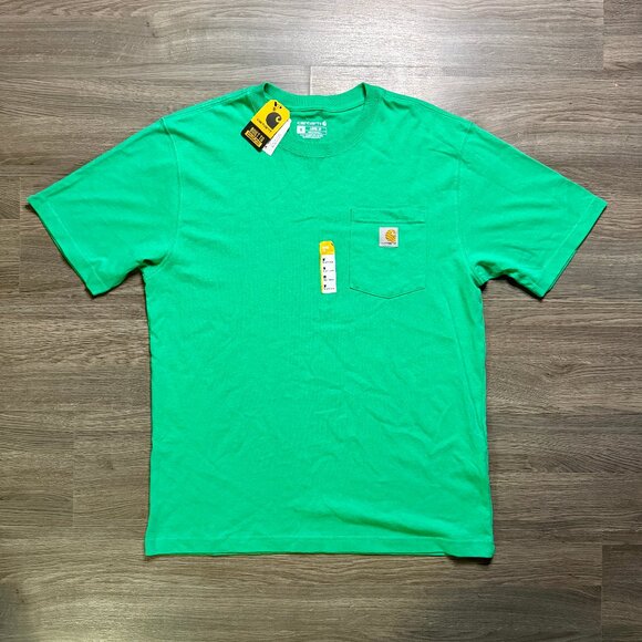 *New Carhartt Men's Loose Fit Pocket T-Shirt - Green - Picture 1 of 6